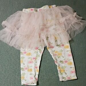 Chick Pea Floral Tutu Leggings - Pink and Yellow